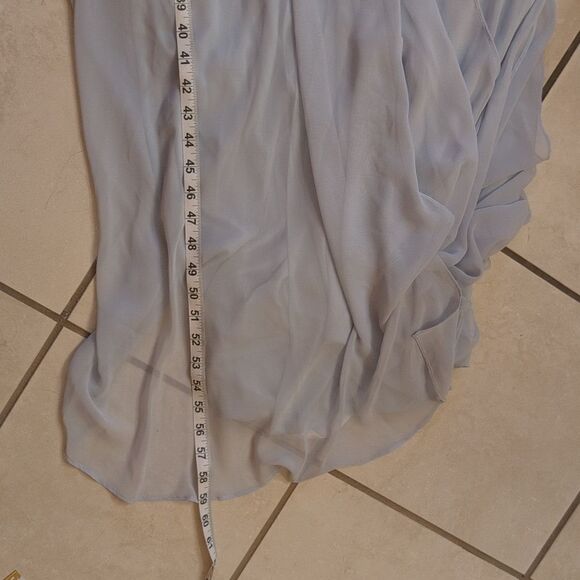 NWT After Six Maxi Dress Mist Blue Tie Back Leg Slit Size 10 - Picture 10 of 11